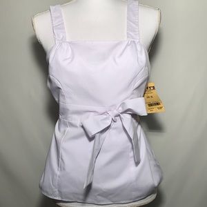 LYN Sun Top white Cotton Lined with bow accent